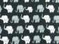 Mobile Preview: Baumwolljersey Elefanten Parade Granit